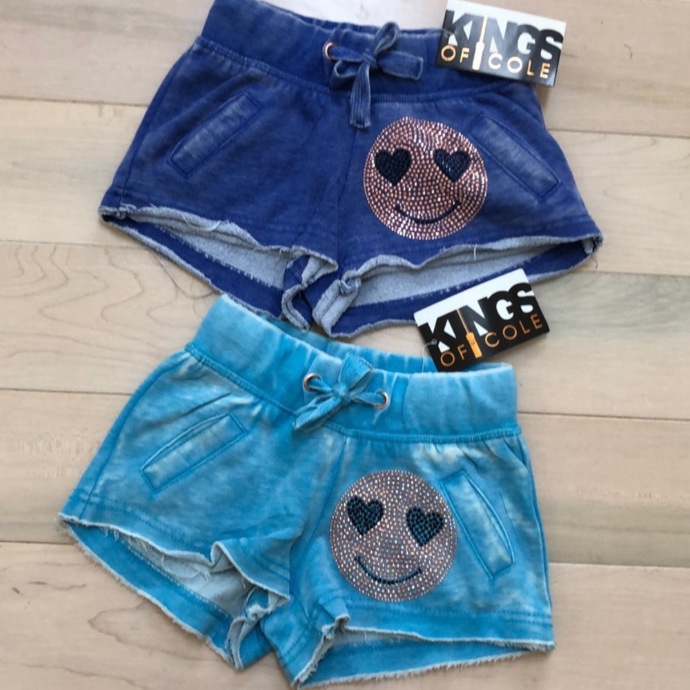 Kings of Cole girls super soft fleece shorts emoji